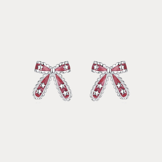 Christmas Bow Star Earrings