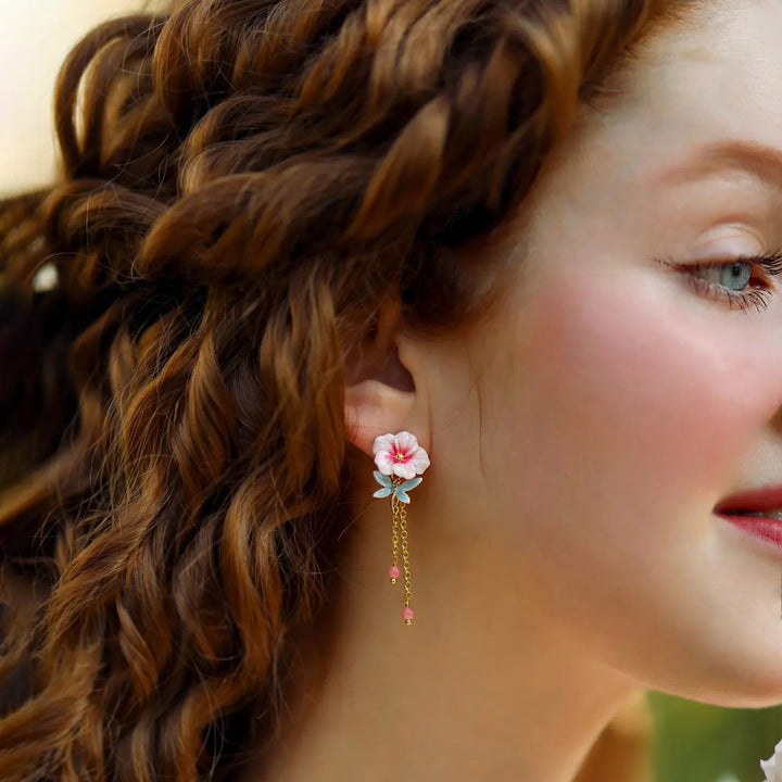 Hibiscus Tassel Earrings