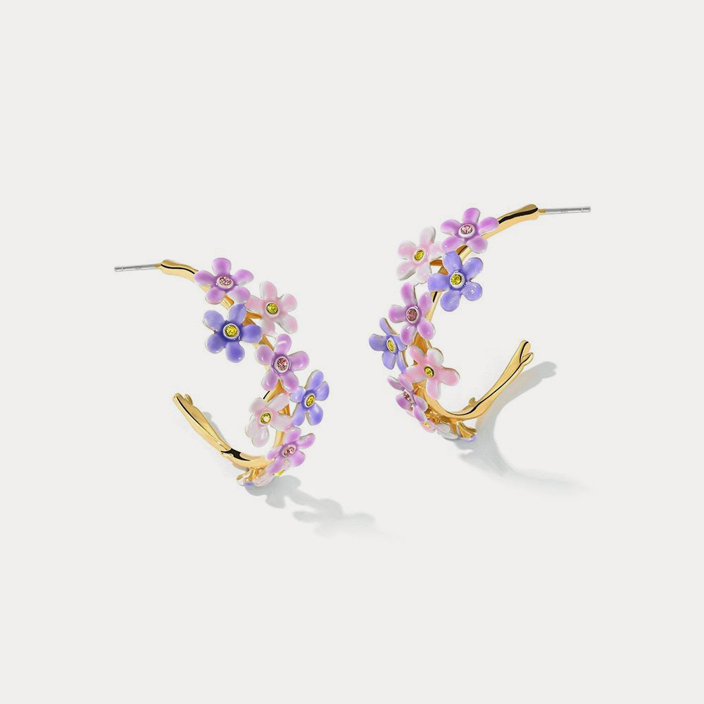 Forget-Me-Not Cuff Earrings