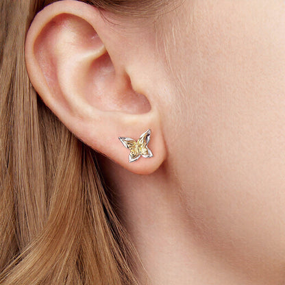 Silver Butterfly Stud Earrings