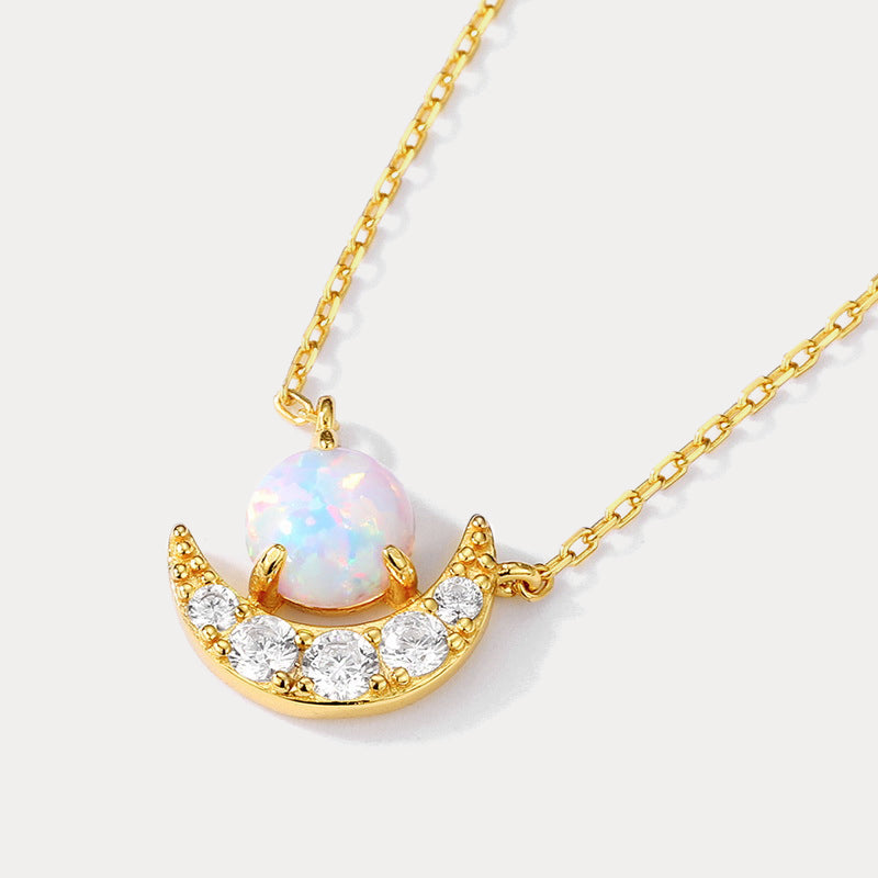 Opal Moon Necklace