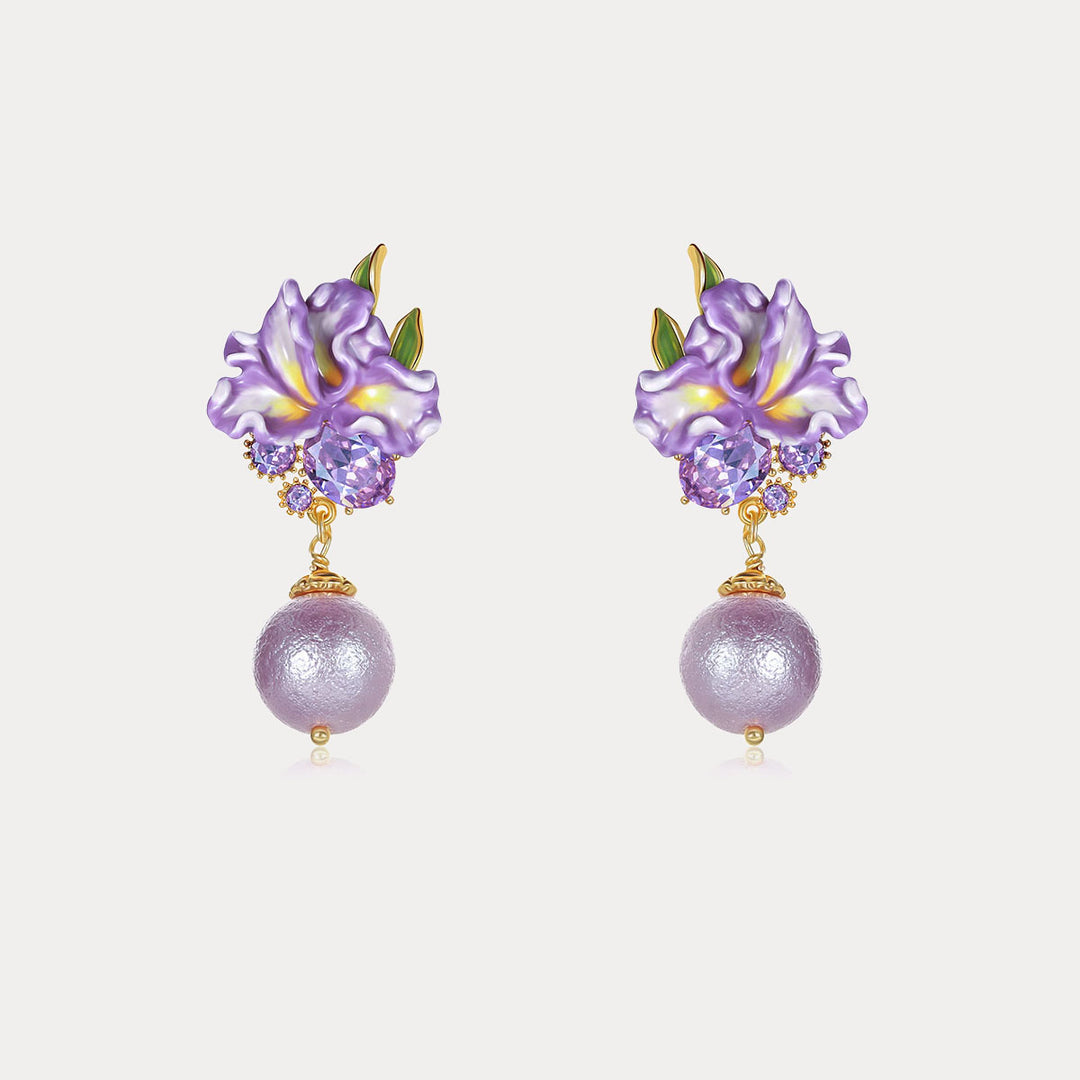 Iris Flower Earrings