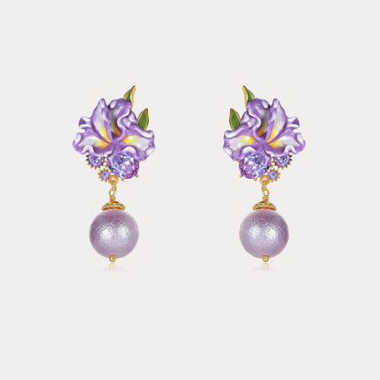 Iris Flower Earrings