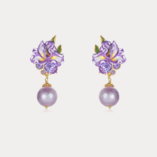 Iris Flower Earrings