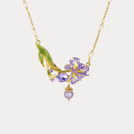 Iris Flower Necklace