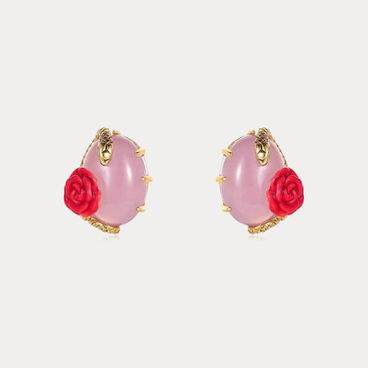 Rose Snake Earrings