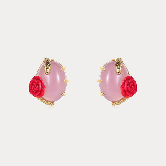 Rose Snake Earrings