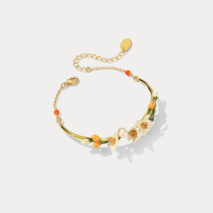 Orange Blossom Bracelet With Pearl