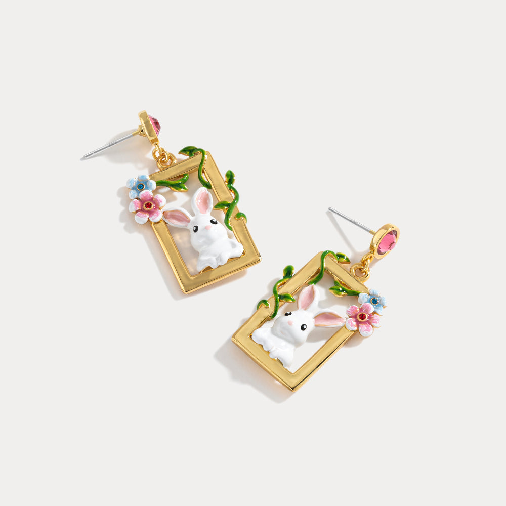 Blossom Bunny Pendant Earrings