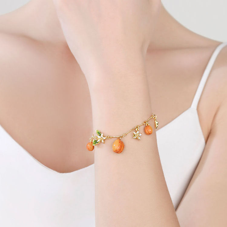 Golden Apricot Flower Bracelet