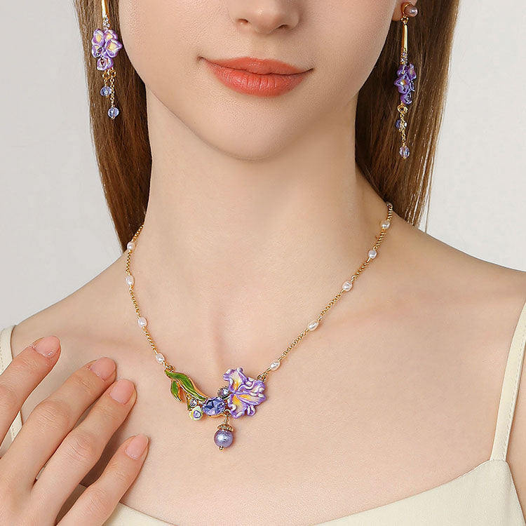 Iris Flower Necklace