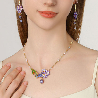 Iris Flower Necklace