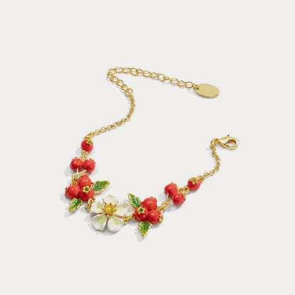 Cranberry Flowers Bracelet