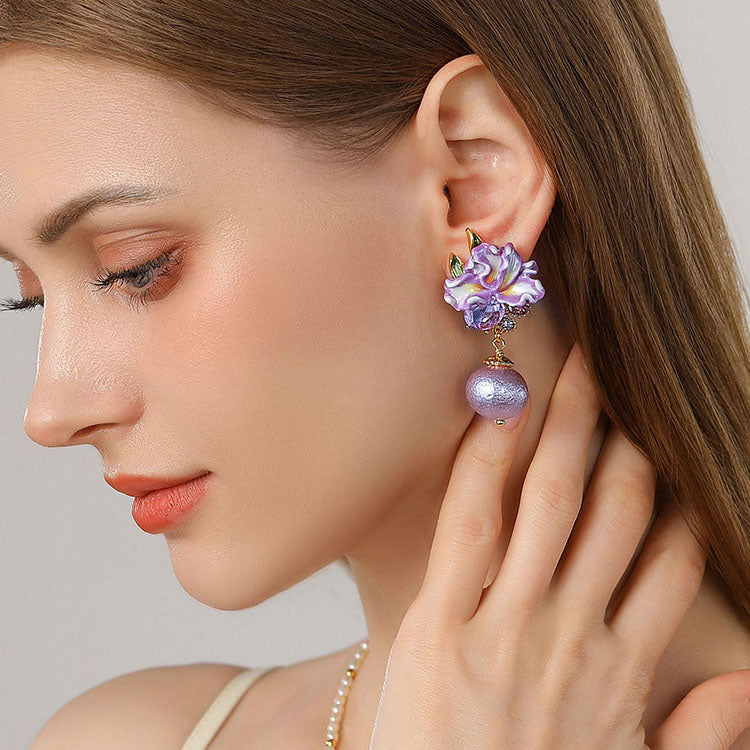 Iris Flower Earrings