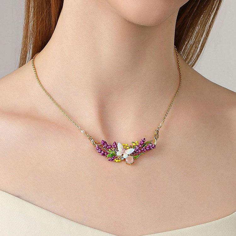 Lavender Butterfly Necklace