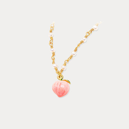 Peach Necklace With Pearl