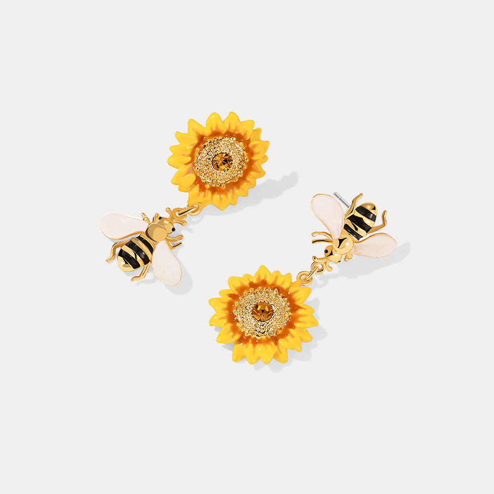 Sunflower Drop Earrings