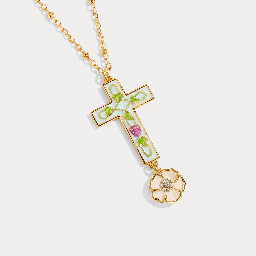 Grape Cross Necklace