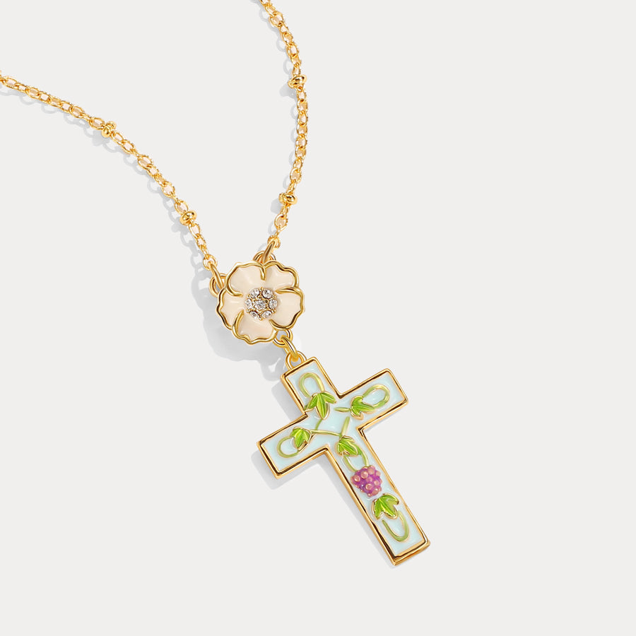 Grape Cross Necklace