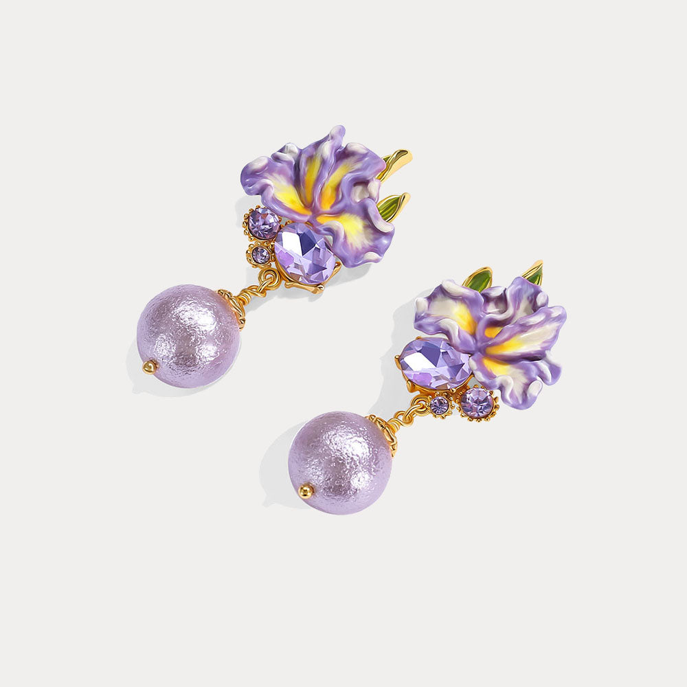 Iris Flower Earrings