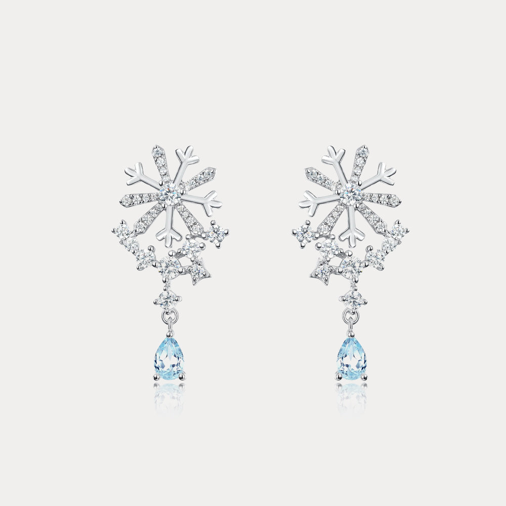 Cerulean Snowflake Earrings