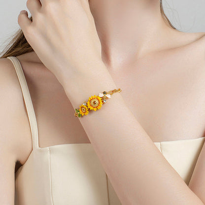 Sunflower Cuff Bracelet