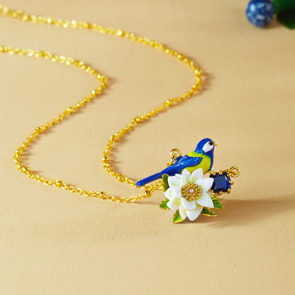 Blue Tit Gem Necklace