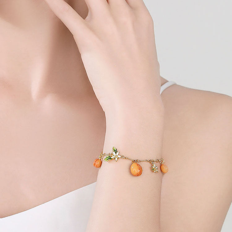 Golden Apricot Flower Bracelet