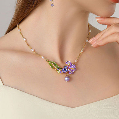 Iris Flower Necklace