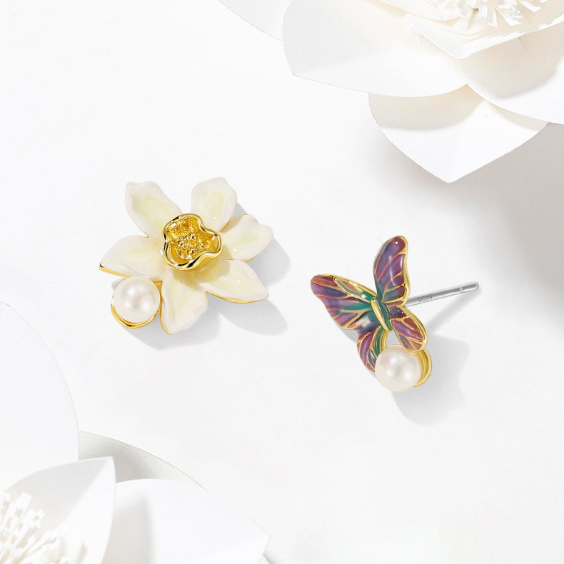 Daffodils & Butterfly Earrings