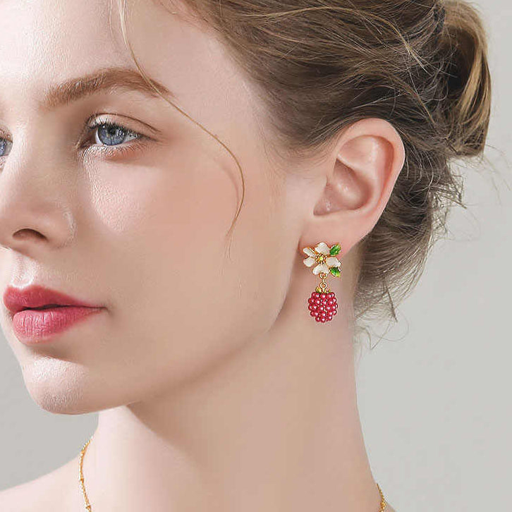 Raspberry Stud Earrings