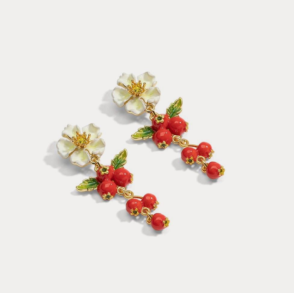 Cranberry Flowers Earrings