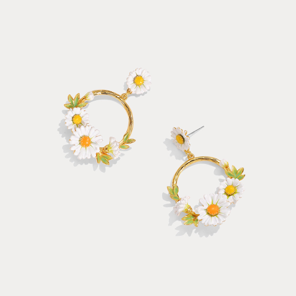 Daisy Hoop Earrings