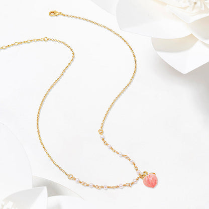 Peach Necklace With Pearl