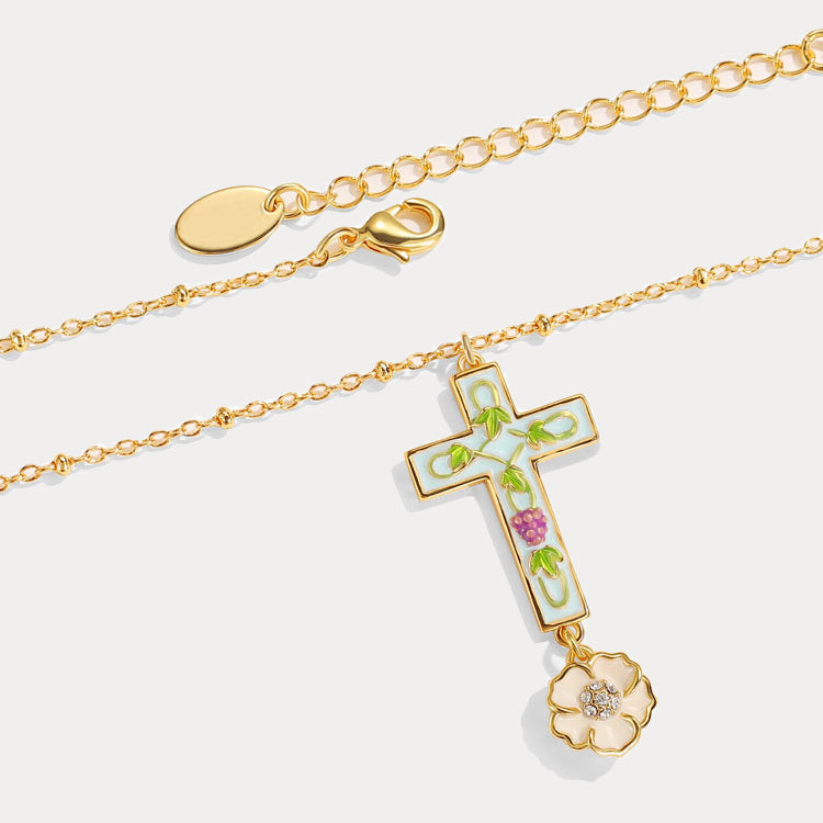 Grape Cross Necklace