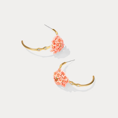 Pink Verbena Hoops Earrings