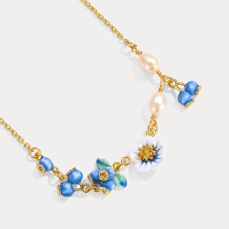 Blueberry Flower Necklace