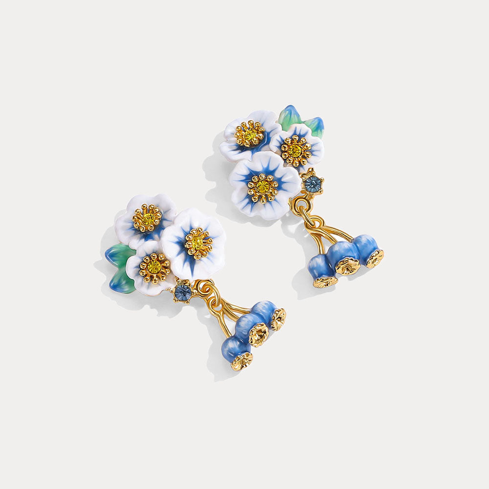 Blueberry Flower Earrings