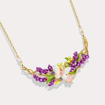 Lavender Butterfly Necklace