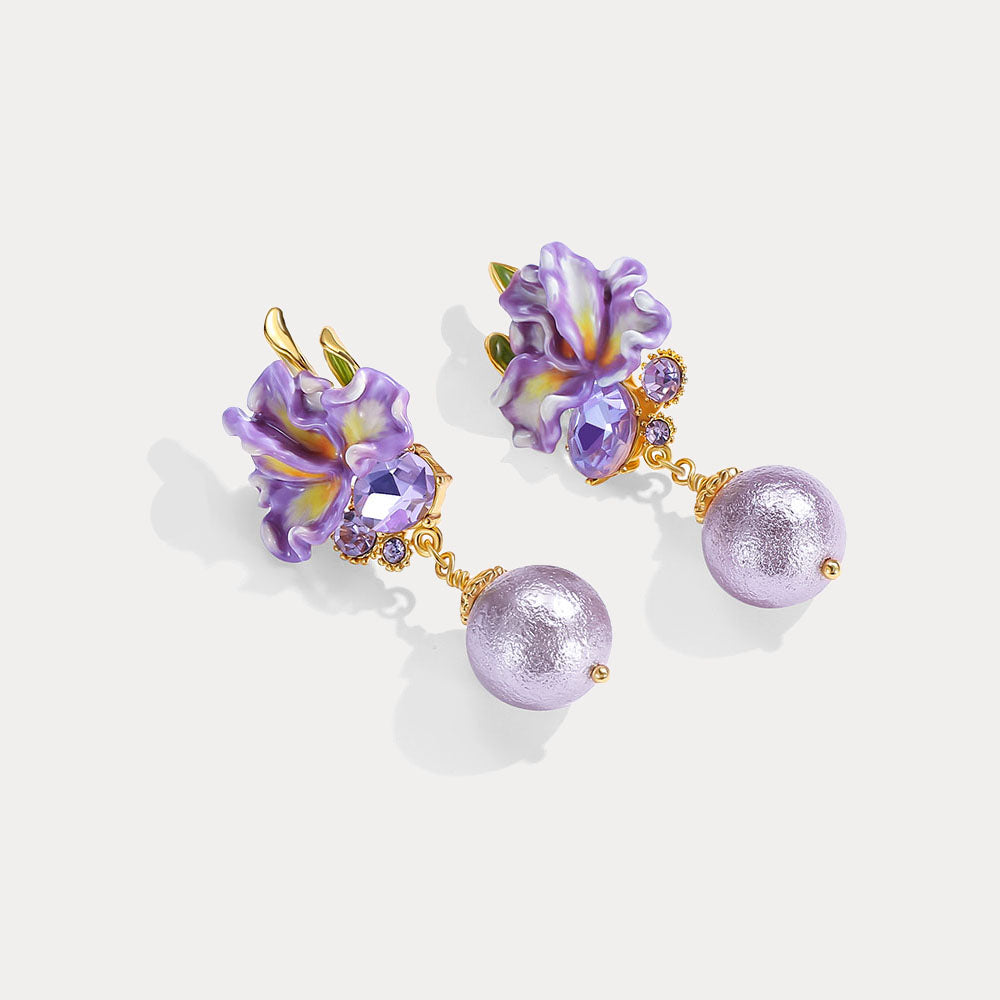 Iris Flower Earrings