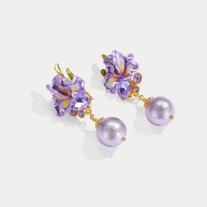 Iris Flower Earrings