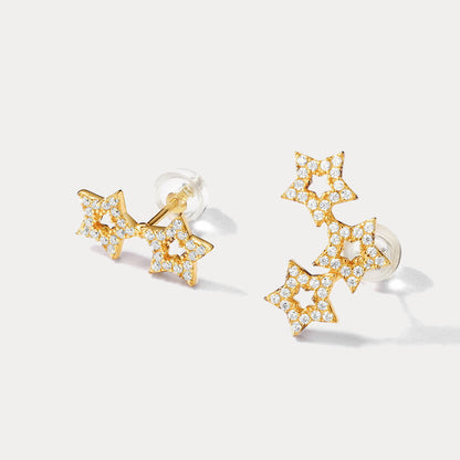 Gold Star Mismatched Earrings