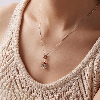 Christmas Apple Core Reindeer Necklace