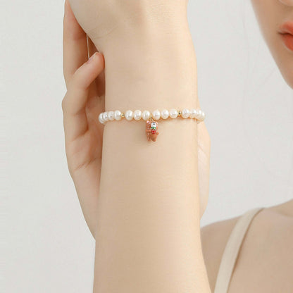 Strawberry Bear Pearl Bracelet