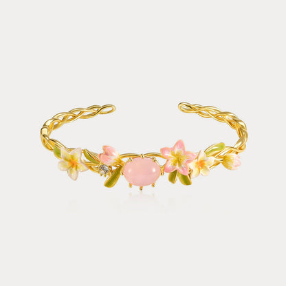 Plumeria Bangle Bracelet