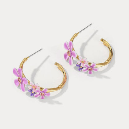 Forget-Me-Not Hoop Earrings