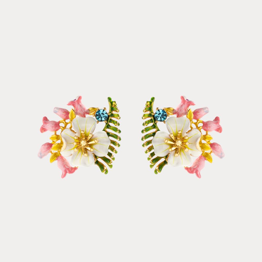 Raspberry & Lily of the Valley Earrings