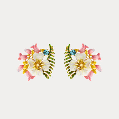 Raspberry & Lily of the Valley Earrings