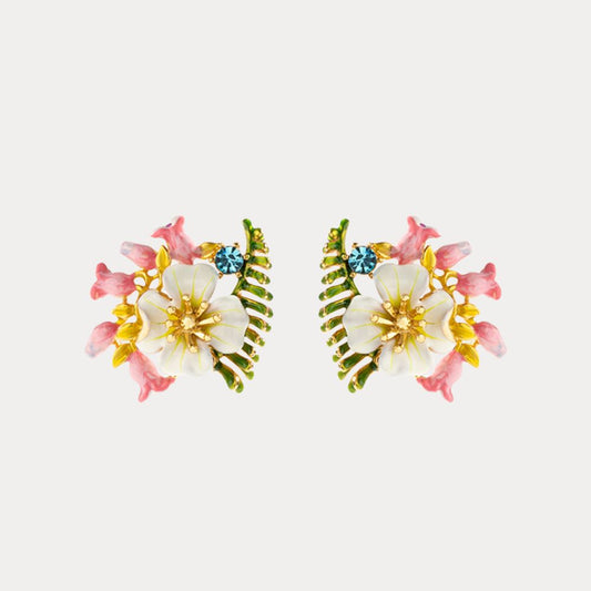 Raspberry & Lily of the Valley Earrings