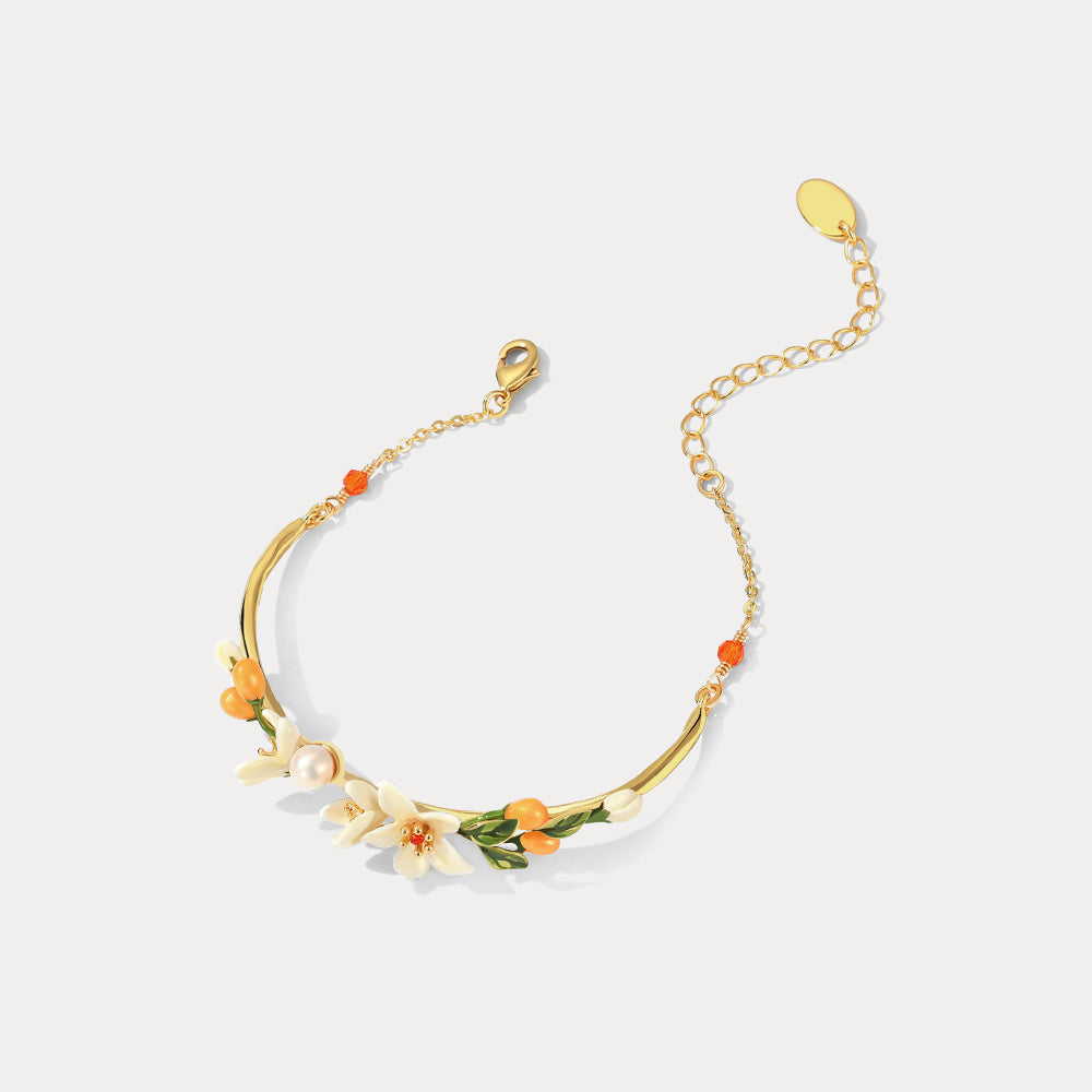 Orange Blossom Bracelet With Pearl